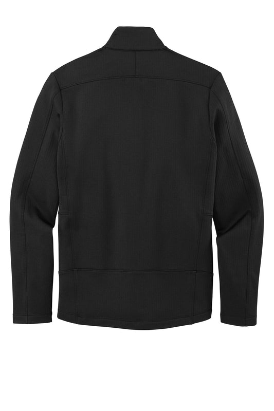 Rear View of Deep Black Port Authority Grid Fleece Jacket. F239