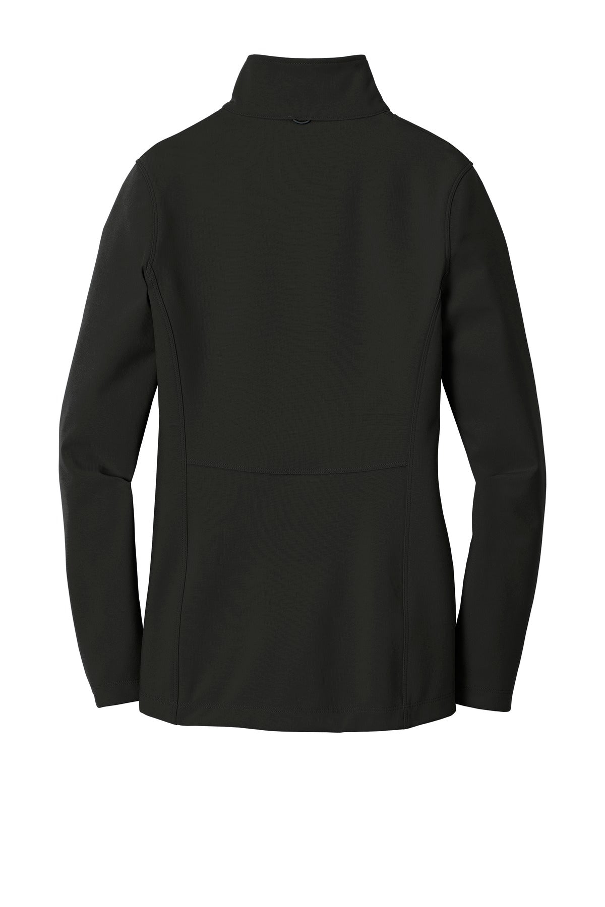 Rear View of Deep Black Port Authority Women's Collective Soft Shell Jacket. L901