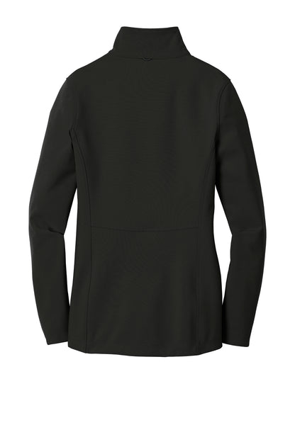 Rear View of Deep Black Port Authority Women's Collective Soft Shell Jacket. L901