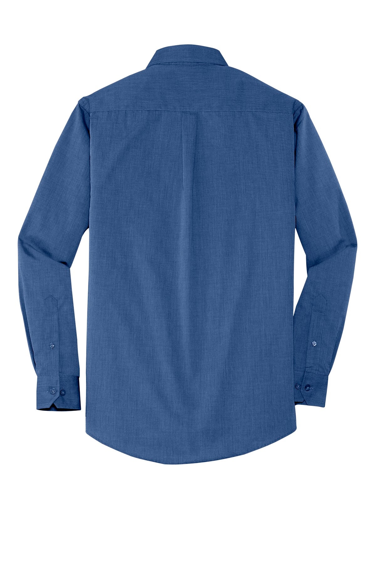 Rear View of Deep Blue Port Authority Crosshatch Easy Care Shirt. S640