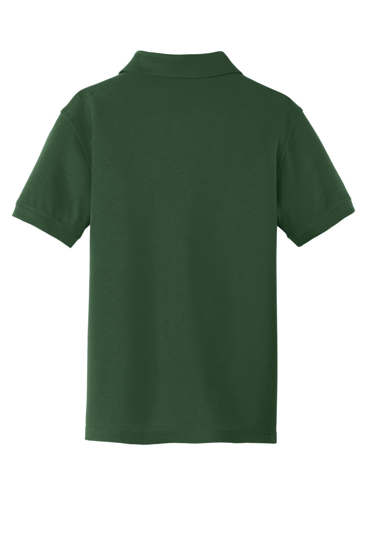 Rear View of Deep For Green Port Authority Youth Core Classic Pique Polo. Y100