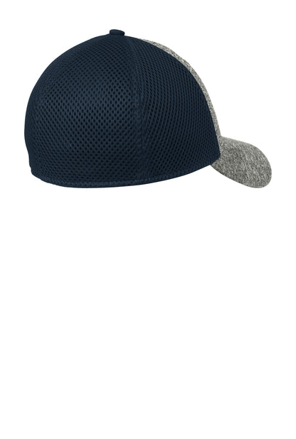 Rear View of Deep Navy/Sh H New Era Shadow Stretch Mesh Cap. NE702