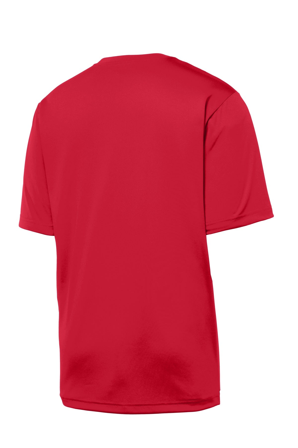 Rear View of Deep Red Sport-Tek PosiCharge Tough Tee . ST320