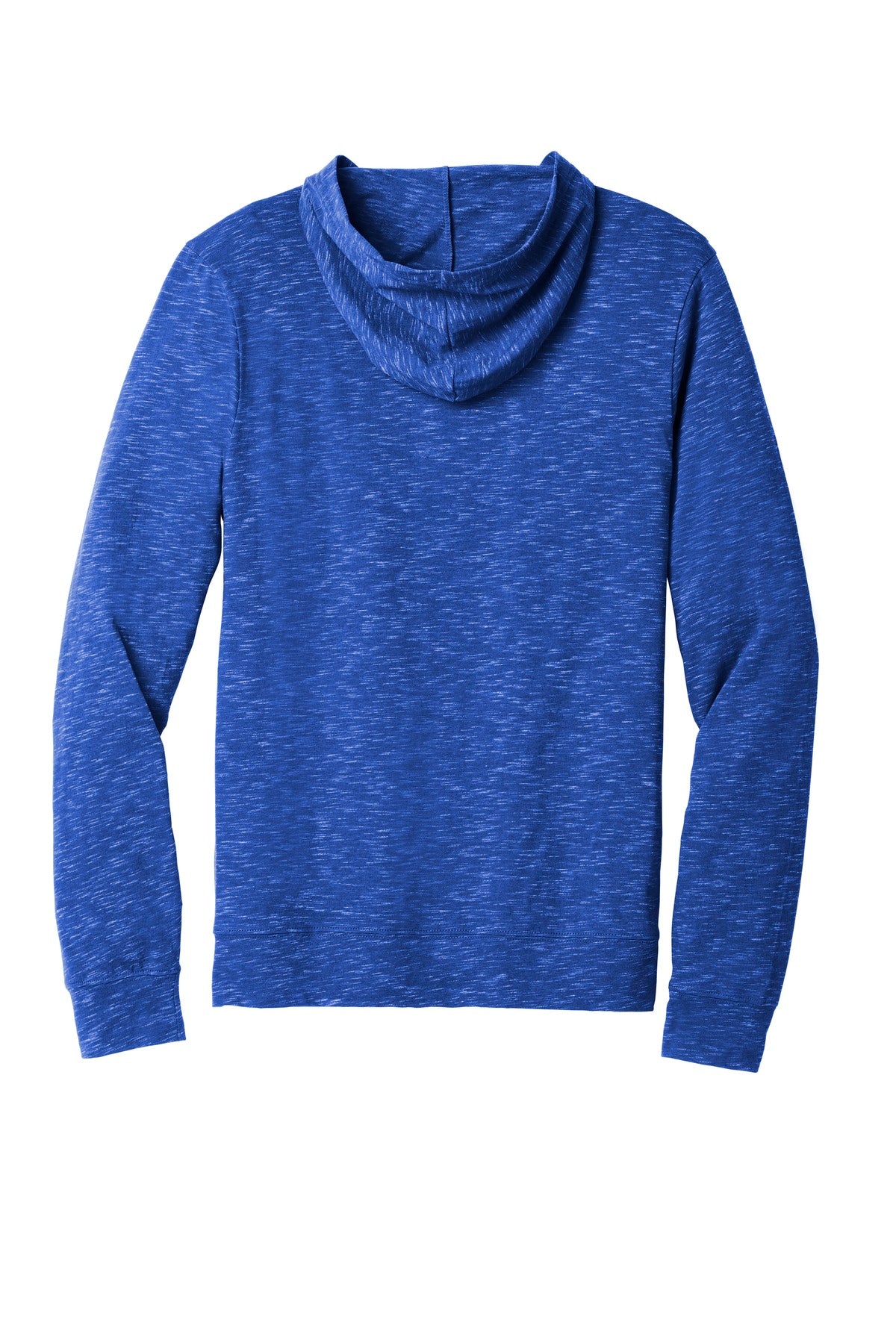 Rear View of Deep Royal District Medal Full-Zip Hoodie. DT565