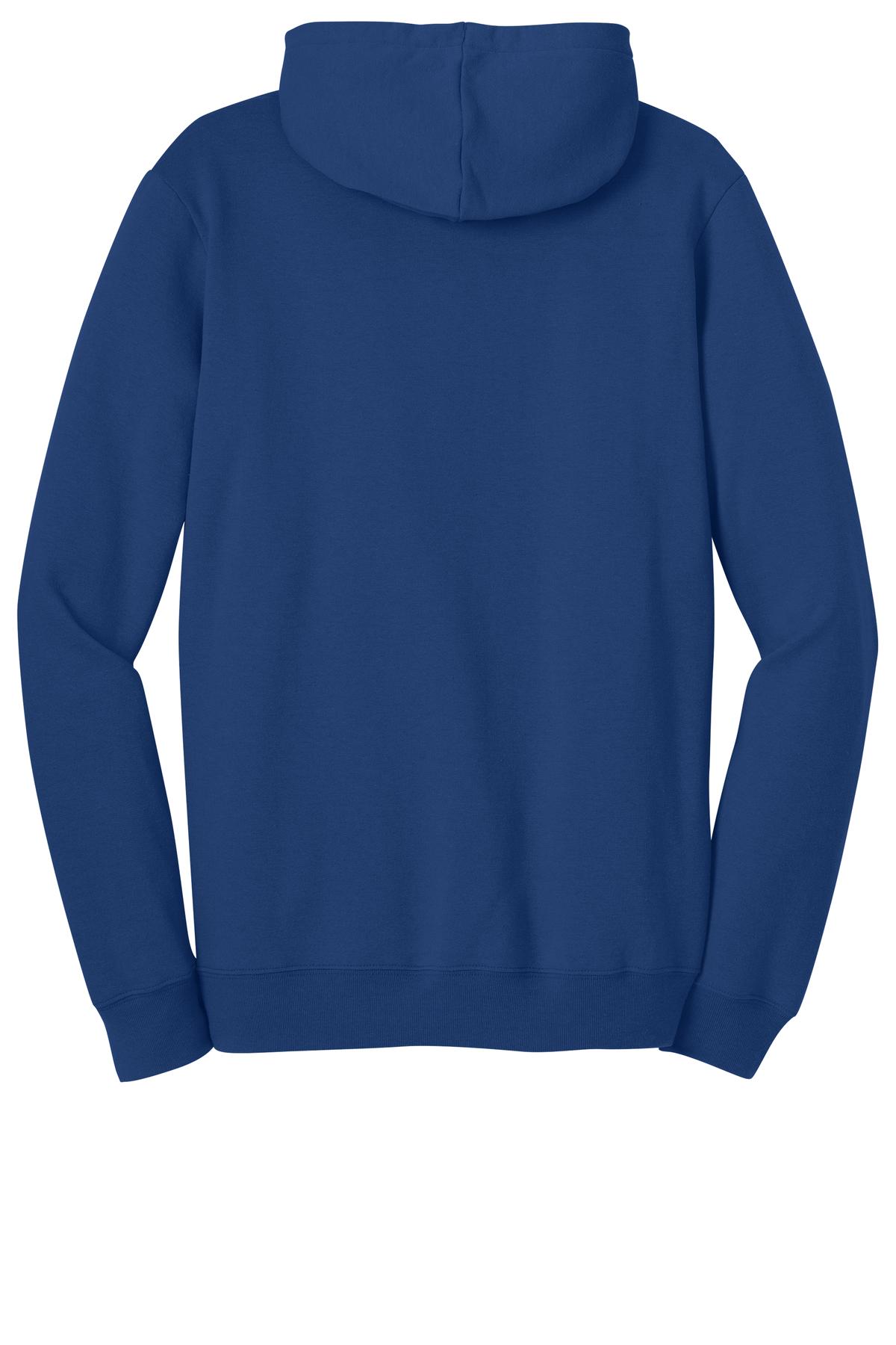 Rear View of Deep Royal District The Concert Fleece Hoodie. DT810