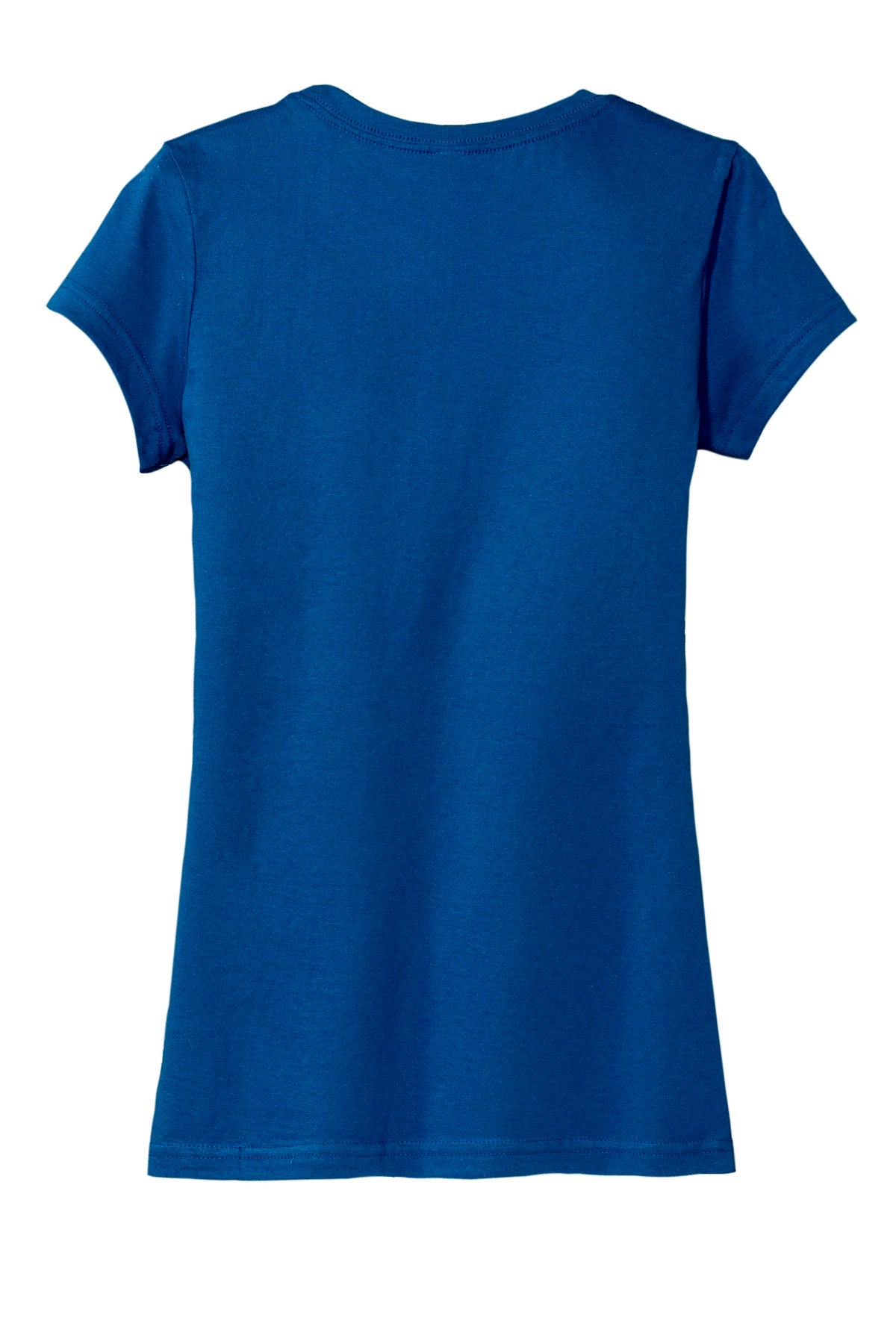 Rear View of Deep Royal District Women's Fitted Very Important Tee . DT6001
