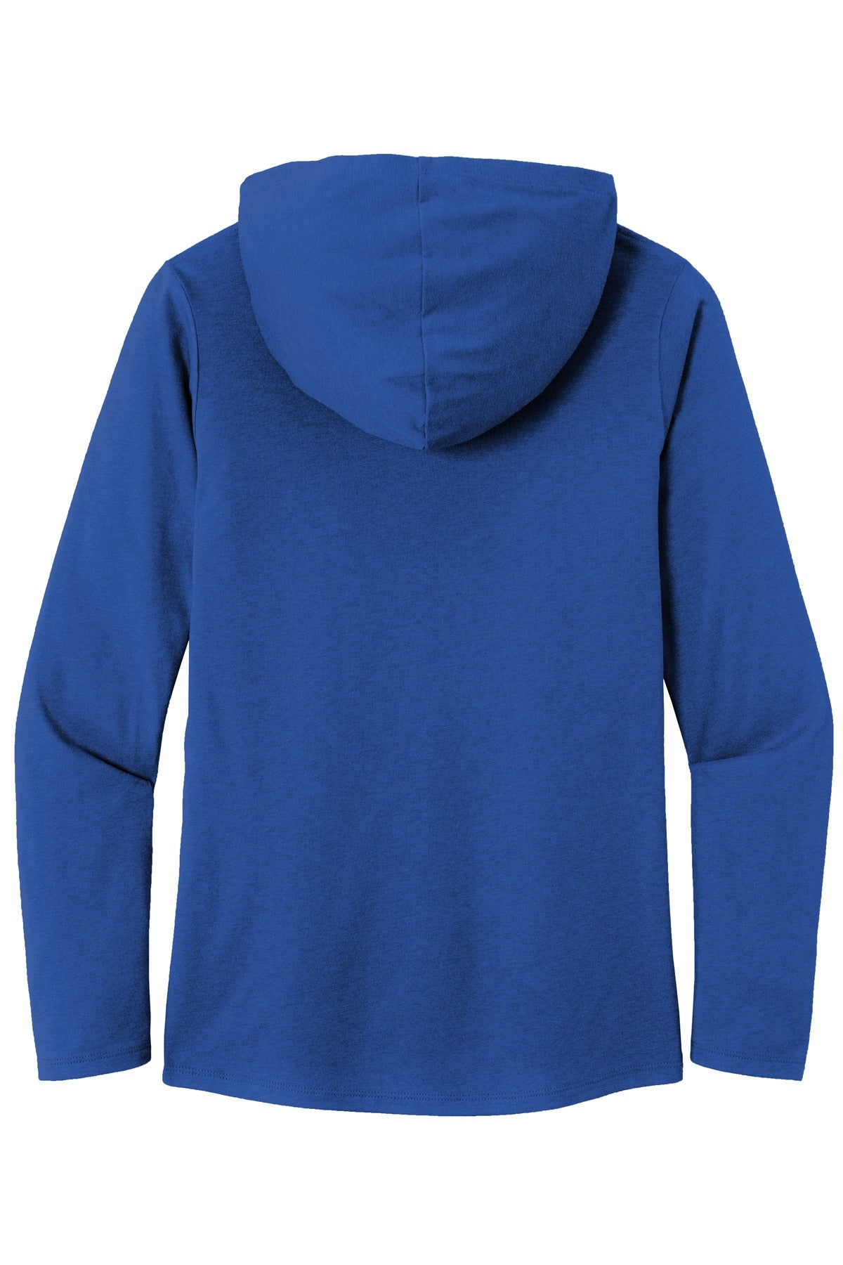 Rear View of Deep Royal District Women's Perfect Tri Long Sleeve Hoodie. DM139L