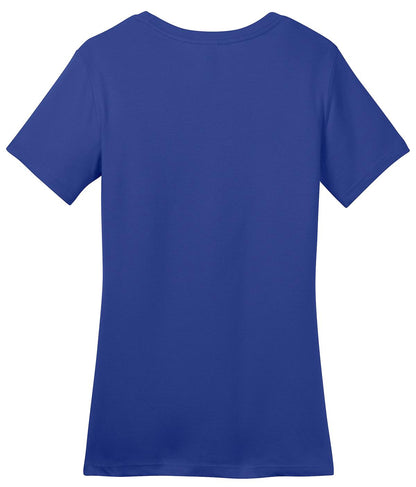 Rear View of Deep Royal District Women's Perfect Weight Tee. DM104L