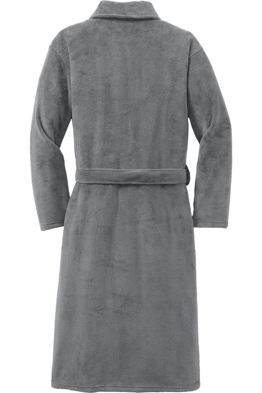 Rear View of Deep Smoke Port Authority Plush Microfleece Shawl Collar Robe. R102