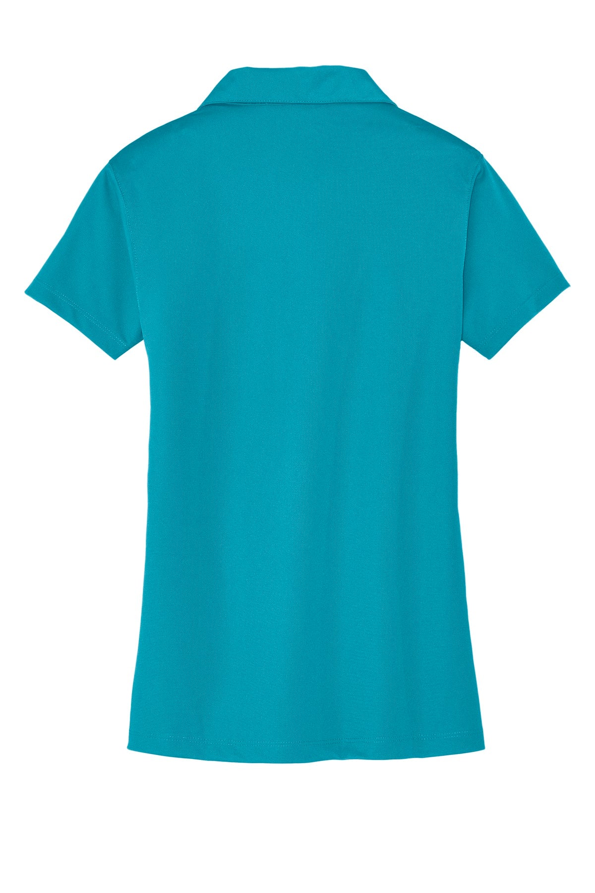 Rear View of Deep Teal Blue Port Authority Women's Tech Pique Polo. L527