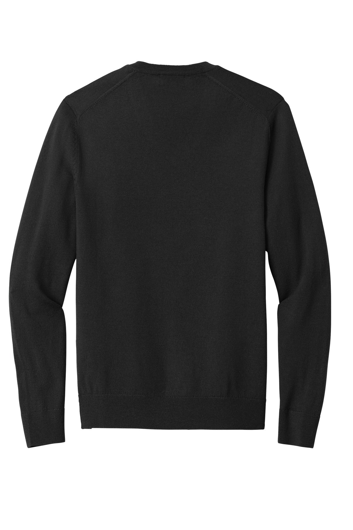 Rear View of DeepBlack Brooks Brothers Washable Merino V-Neck Sweater BB18410