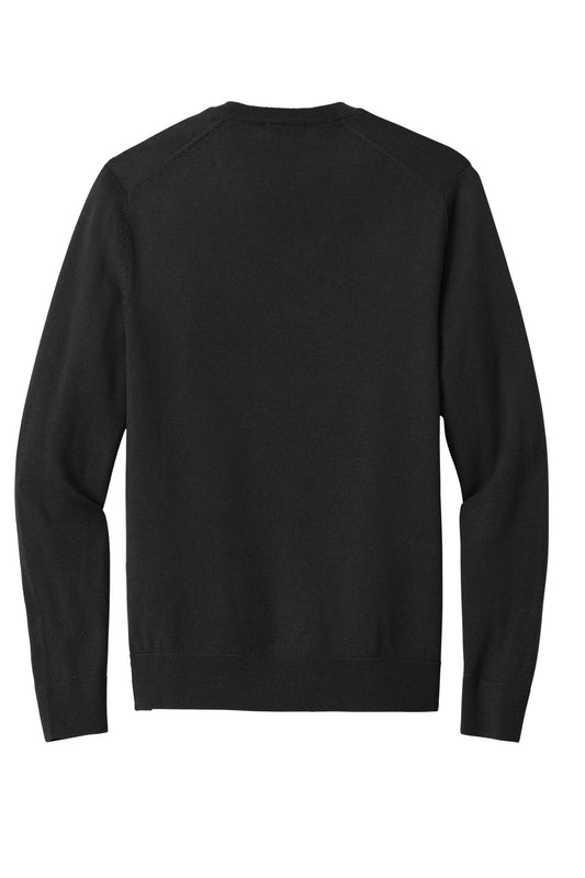 Rear View of DeepBlack Brooks Brothers Washable Merino V-Neck Sweater BB18410
