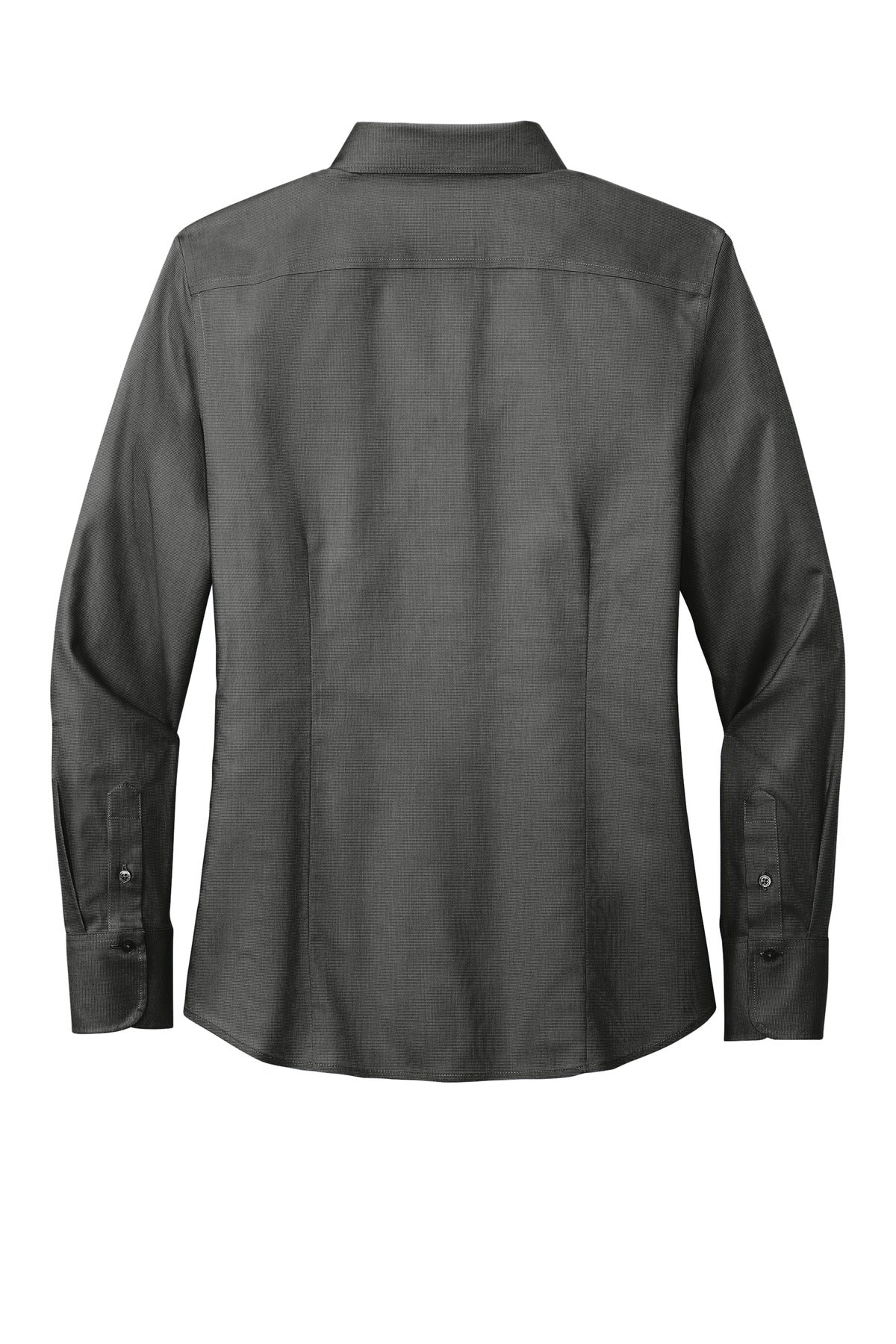 Rear View of DeepBlack Brooks Brothers Women's Wrinkle-Free Stretch Nailhead Shirt BB18003