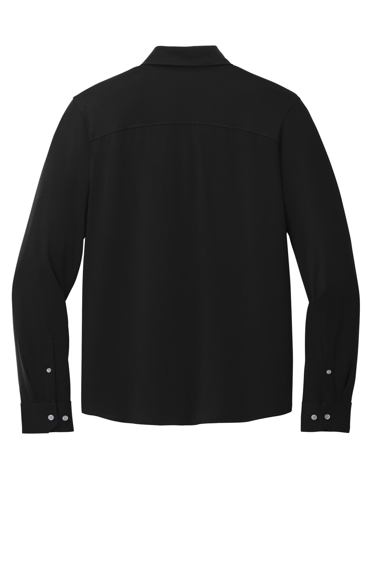 Rear View of DeepBlack Mercer+Mettle Stretch Jersey Long Sleeve Shirt MM1018