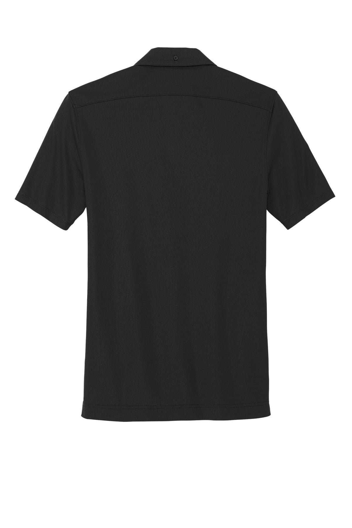 Rear View of DeepBlack Mercer+Mettle Stretch Pique Full-Button Polo MM1006