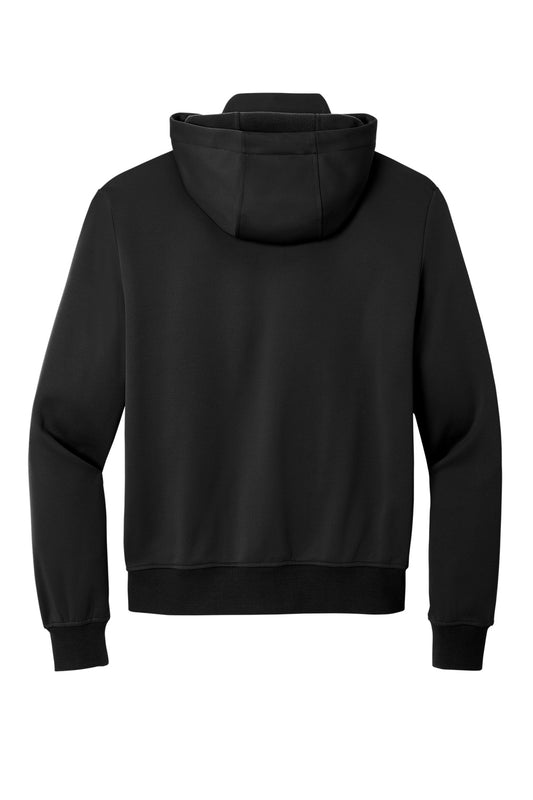 Rear View of DeepBlack Port Authority Smooth Fleece Hooded Jacket F814