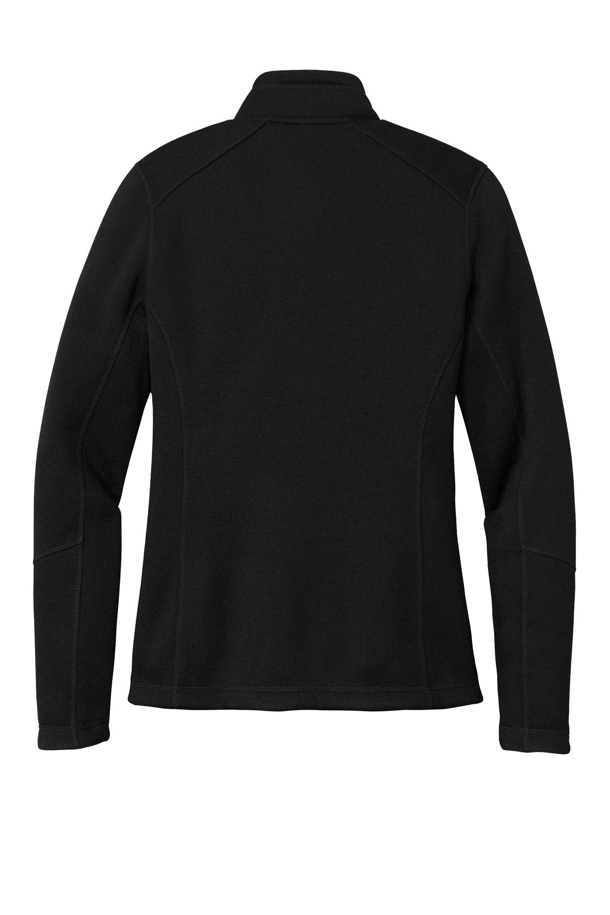 Rear View of DeepBlack Port Authority Women's Arc Sweater Fleece Jacket L428