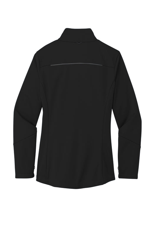 Rear View of DeepBlack Port Authority Women's Collective Tech Soft Shell Jacket L921