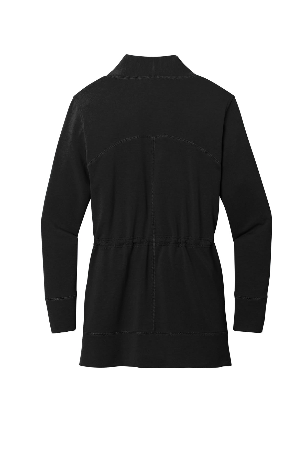 Rear View of DeepBlack Port Authority Women's Microterry Cardigan LK825