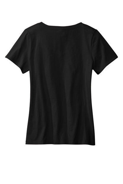 Rear View of DeepBlack Volunteer Knitwear Women's Daily V-Neck Tee LVL45V