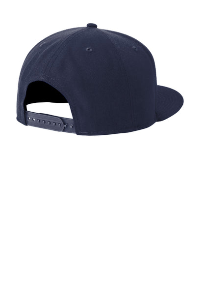 Rear View of DeepNavy New Era Standard Fit Flat Bill Snapback Cap NE4020