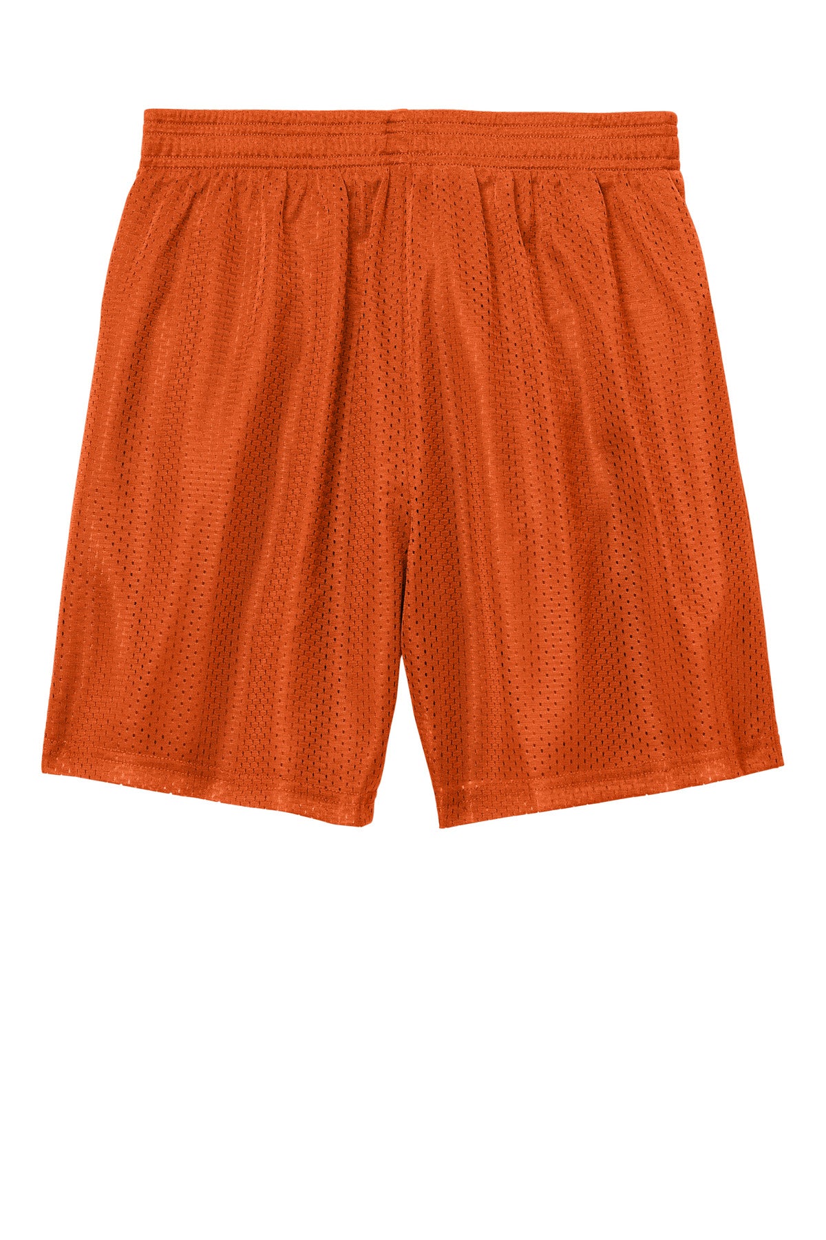 Rear View of DeepOrange Sport-Tek Youth PosiCharge Mesh 5" Short YST5100
