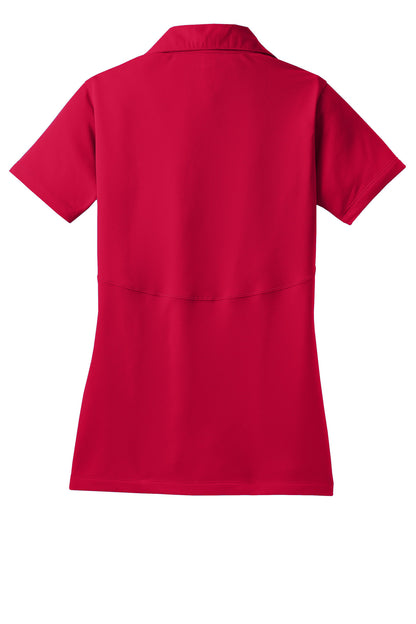 Rear View of DeepRed Sport-Tek Women's Micropique Sport-Wick Polo. LST650