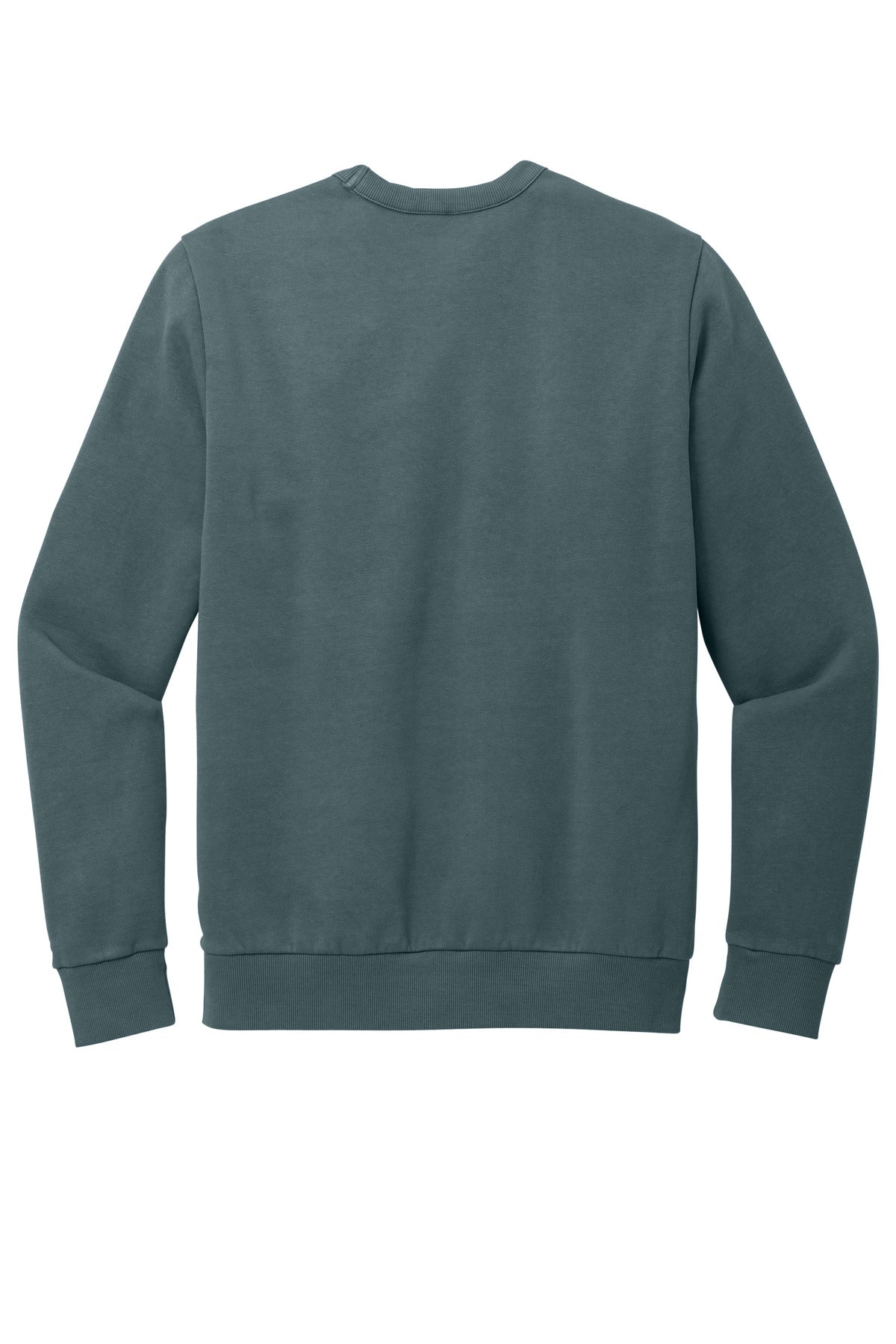 Rear View of DeepStlBlu District Wash Fleece Crew DT2204