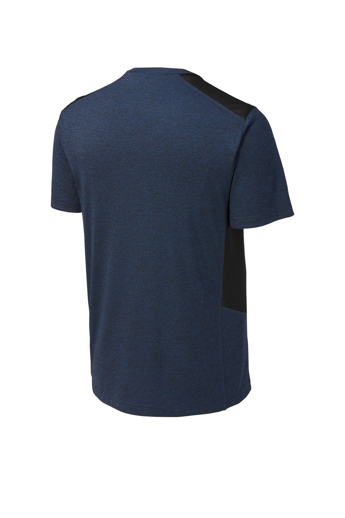 Rear View of Dk Roy Hth/Blk Sport-Tek Endeavor Tee. ST465
