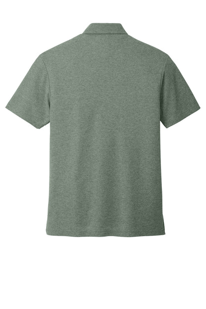 Rear View of DkGreenHt Port Authority C-FREE Cotton Blend Pique Pocket Polo K868