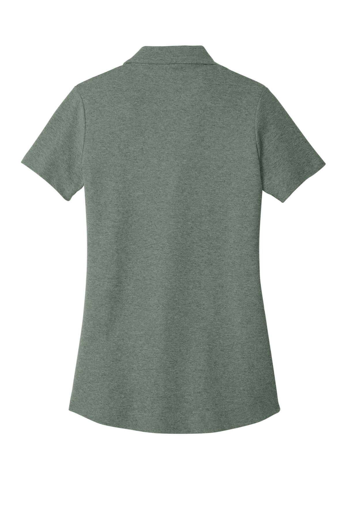 Rear View of DkGreenHt Port Authority Women's C-FREE Cotton Blend Pique Polo LK867