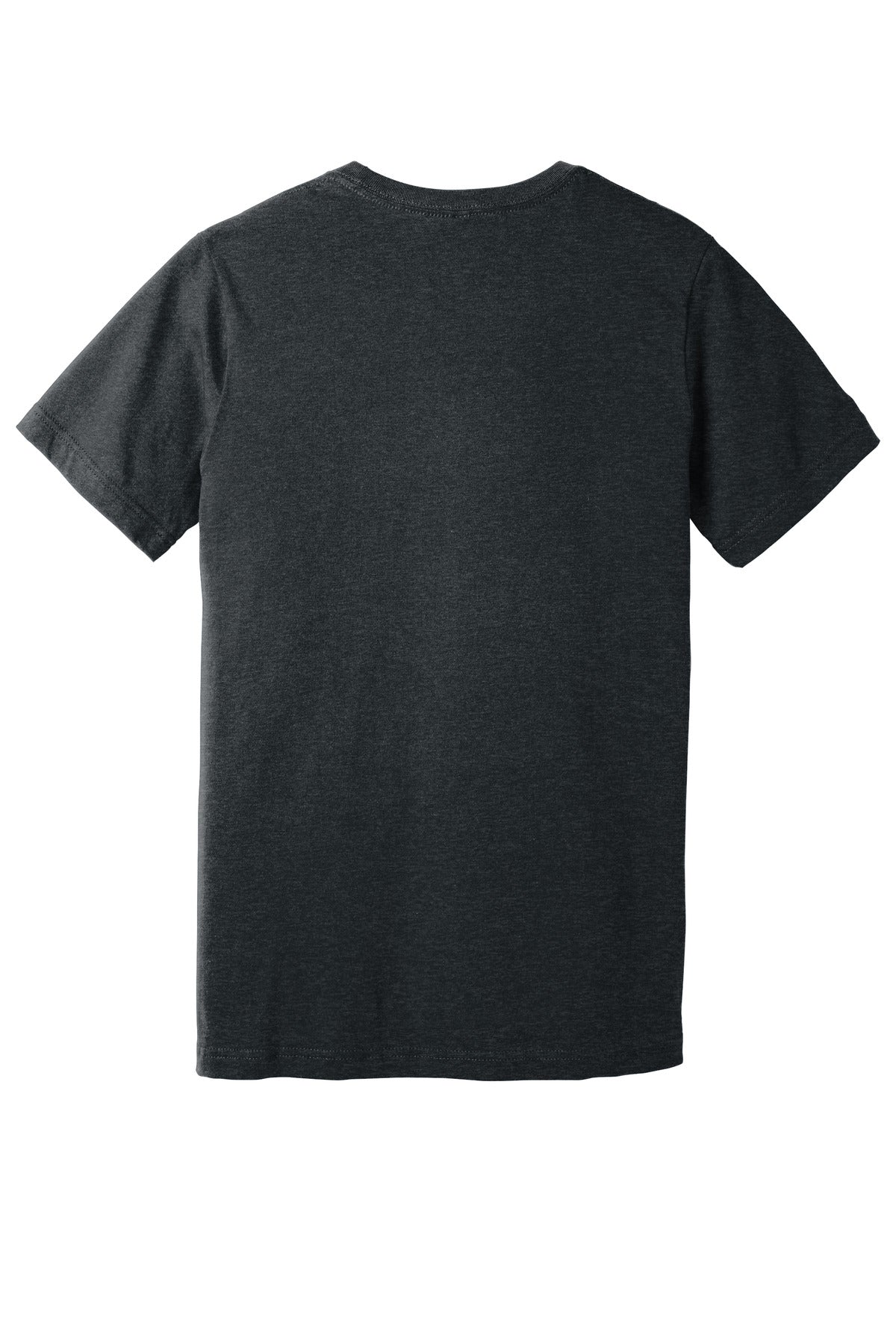 Rear View of DkGyHthr BELLA+CANVAS Unisex Heather CVC V-Neck Tee BC3005CVC