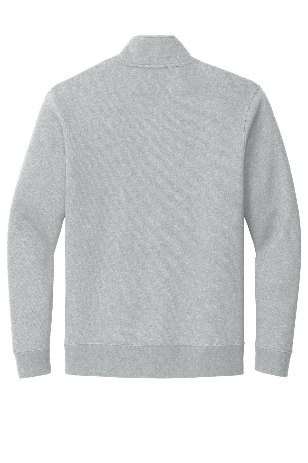Rear View of DkGyHthr Nike Club Fleece Sleeve Swoosh 1/2-Zip NKDX6718