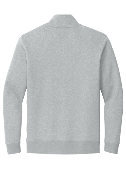 Rear View of DkGyHthr Nike Club Fleece Sleeve Swoosh 1/2-Zip NKDX6718
