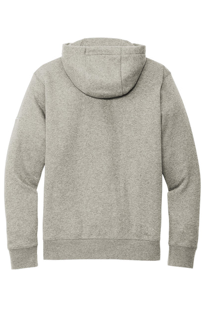 Rear View of DkGyHthr Nike Club Fleece Sleeve Swoosh Full-Zip Hoodie NKDR1513