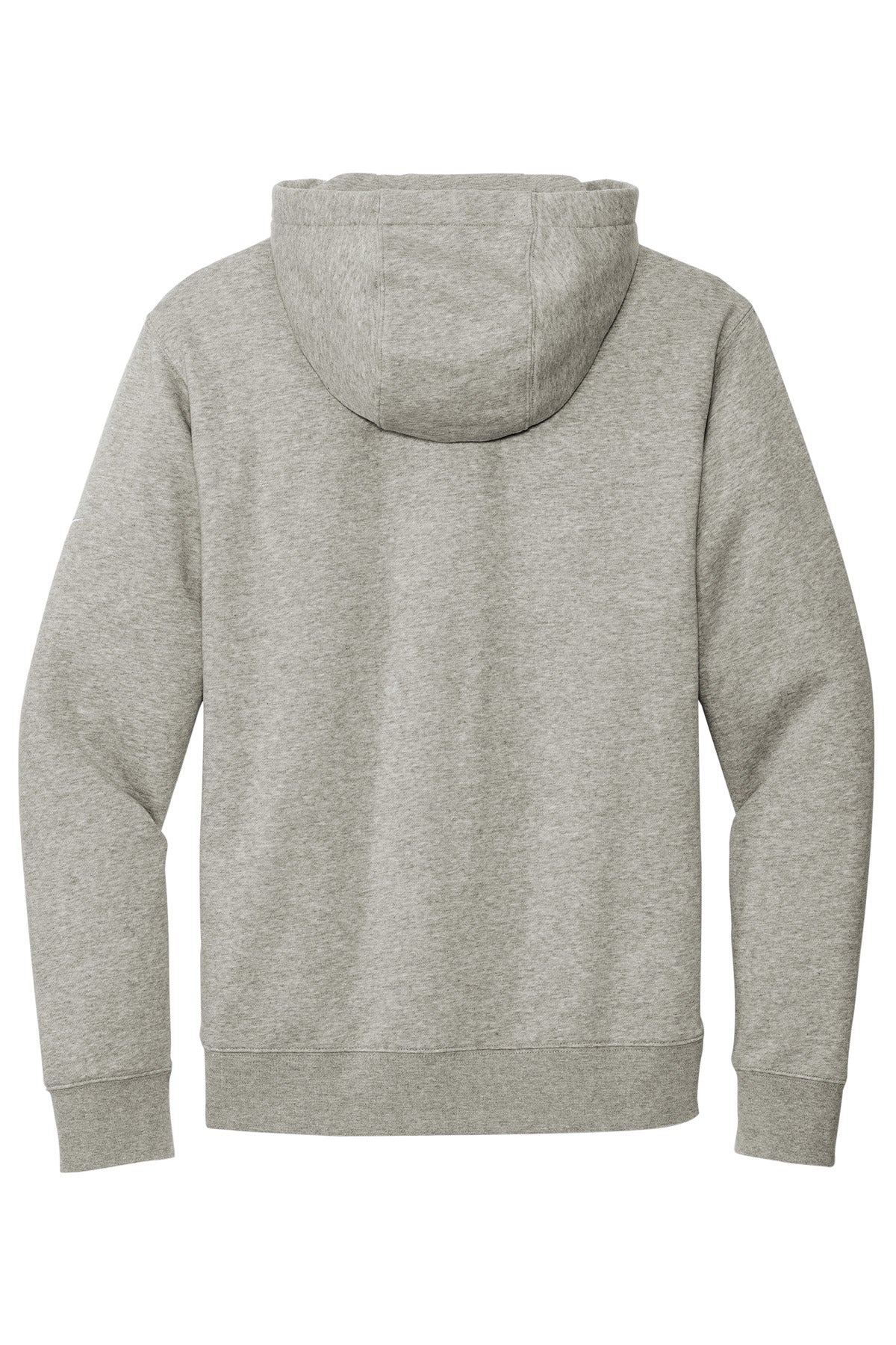 Rear View of DkGyHthr Nike Club Fleece Sleeve Swoosh Pullover Hoodie NKDR1499