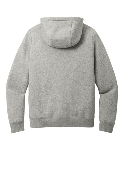 Rear View of DkGyHthr Nike Women's Club Fleece Sleeve Swoosh Full-Zip Hoodie NKFD9890