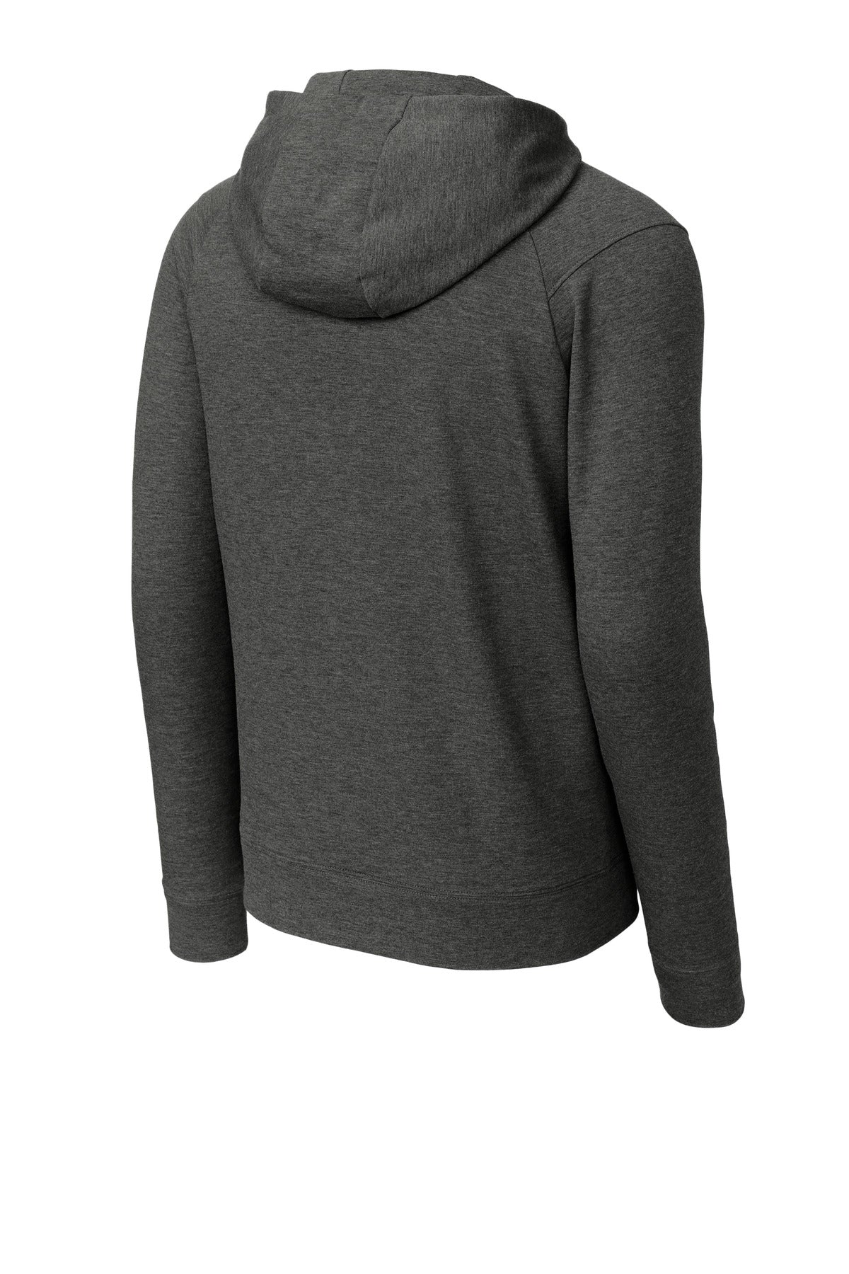 Rear View of DkGyHthr Sport-Tek Sport-Wick Flex Fleece Pullover Hoodie ST562