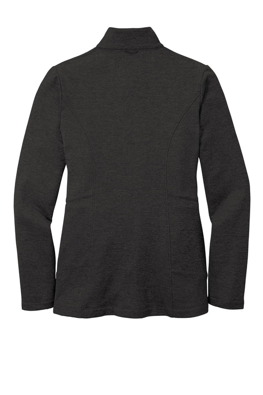 Rear View of Dp Black Hthr Port Authority Women's Collective Striated Fleece Jacket. L905