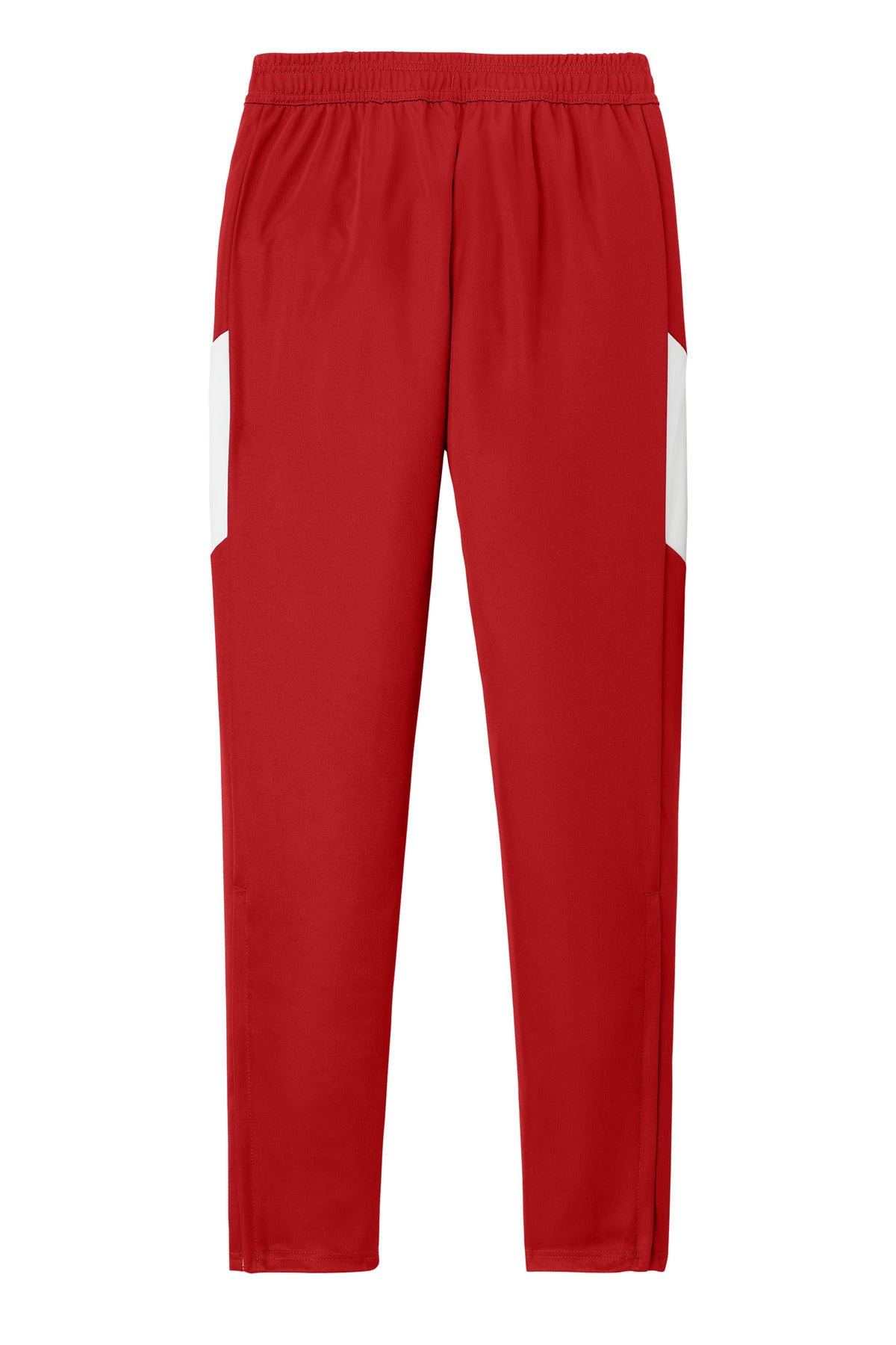 Rear View of DpRd/Wht Sport-Tek Travel Pant PST800