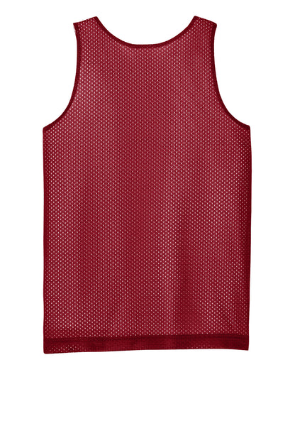 Rear View of DpRd/Wht Sport-Tek Youth PosiCharge Reversible Mesh Tank YST5000