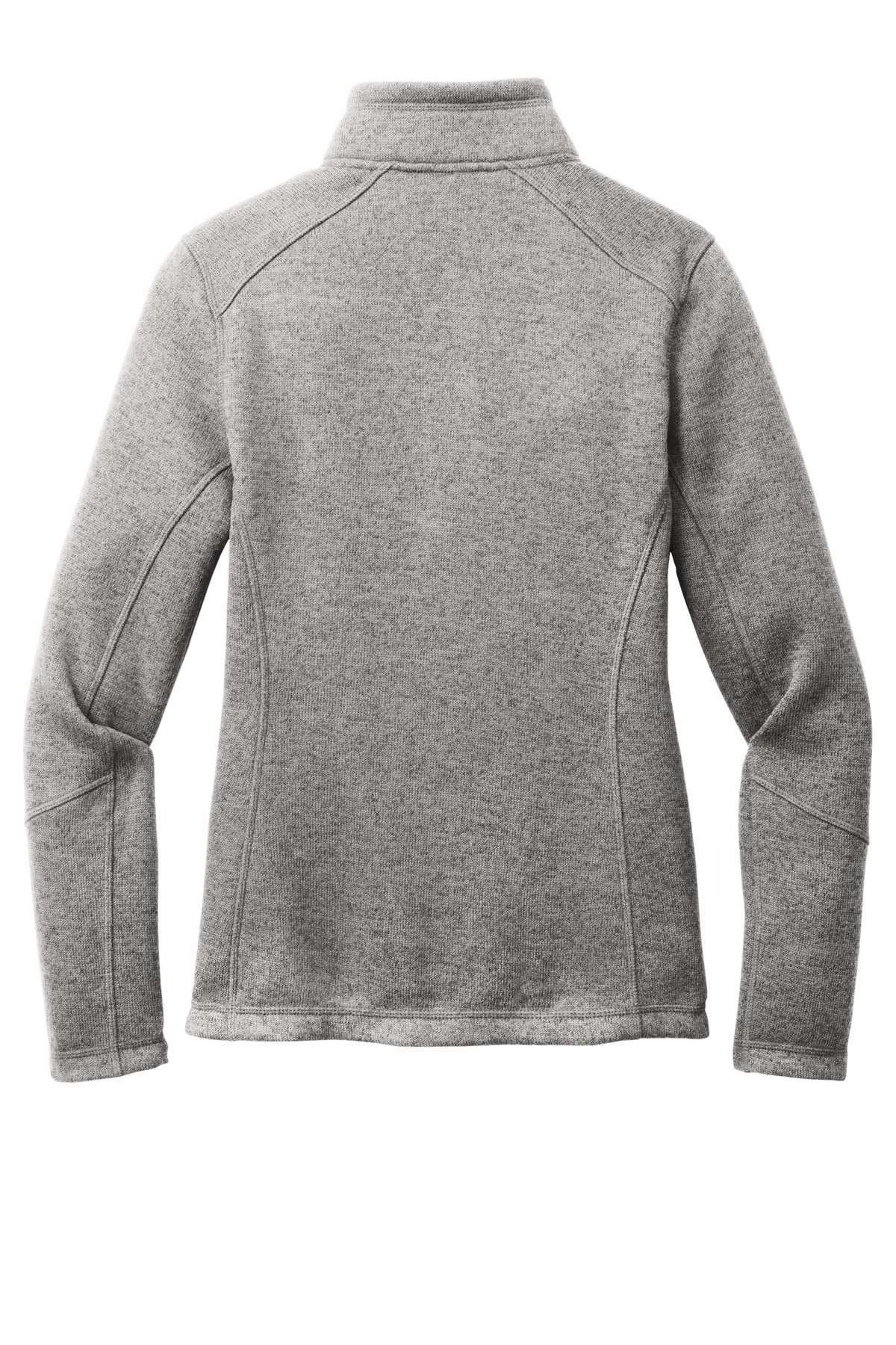 Rear View of DpSmkHthr Port Authority Women's Arc Sweater Fleece Jacket L428