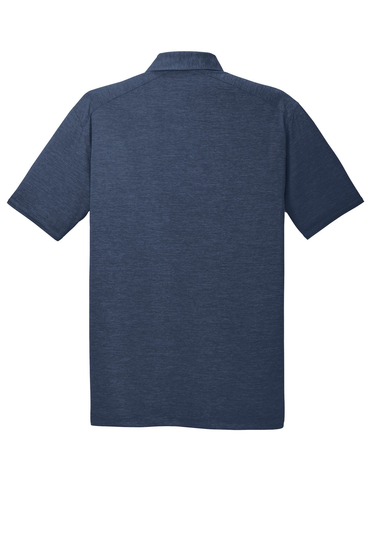 Rear View of Dress Blue Nvy Port Authority Digi Heather Performance Polo. K574