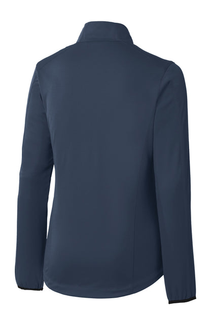 Rear View of Dress Blue Nvy Port Authority Women's Active Soft Shell Jacket. L717
