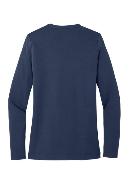 Rear View of Dress Blue Nvy Port Authority Women's Concept Stretch Button-Front Cardigan. LM1008