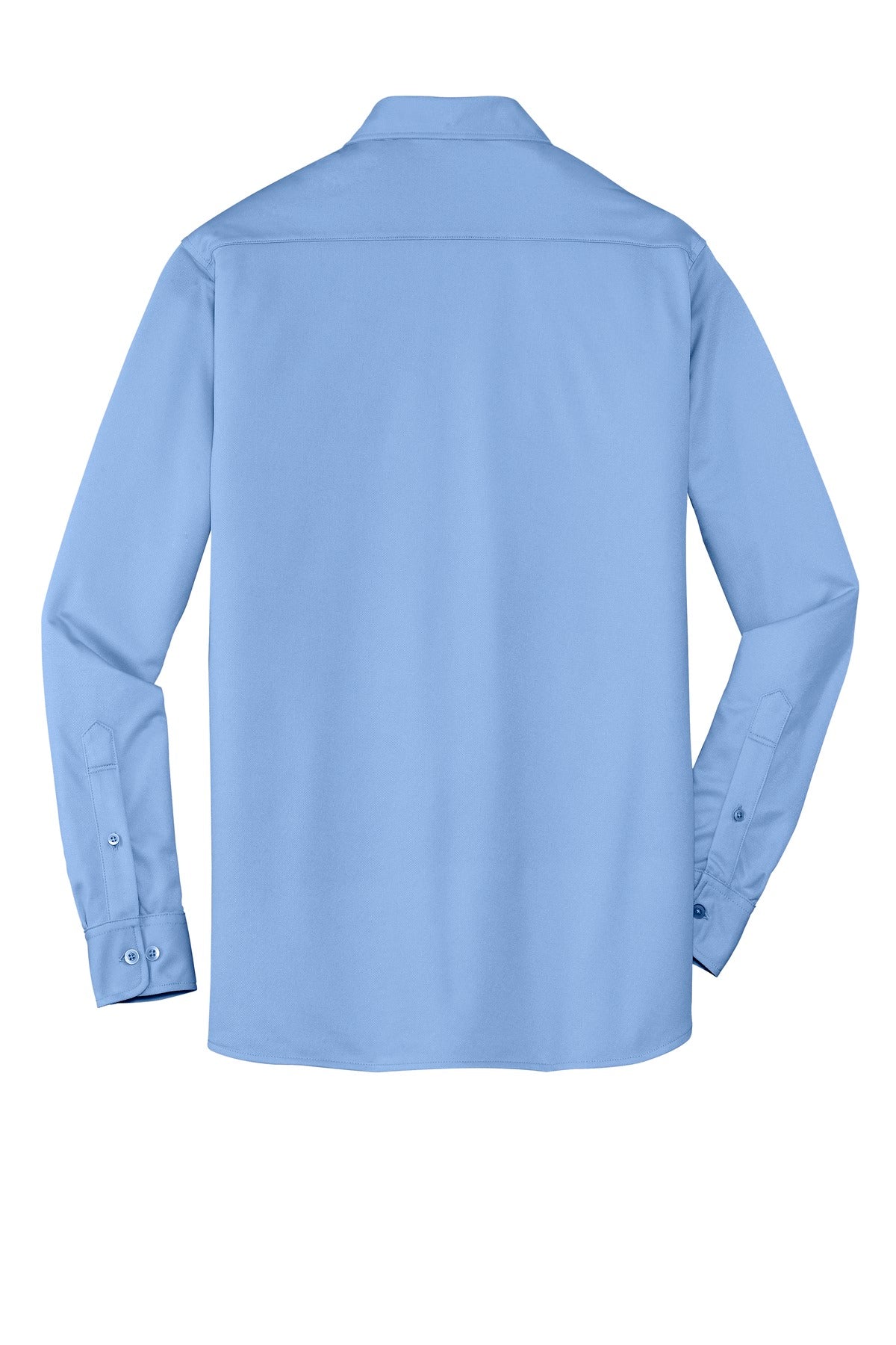 Rear View of Dress Shr Blue Port Authority Dimension Knit Dress Shirt. K570