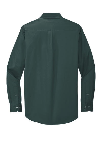 Rear View of Drk Green/Navy Port Authority Extended Size Long Sleeve Easy Care Shirt S608ES