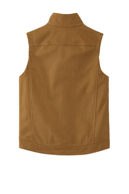 Rear View of Duck Brown CornerStone Duck Bonded Soft Shell Vest CSV60