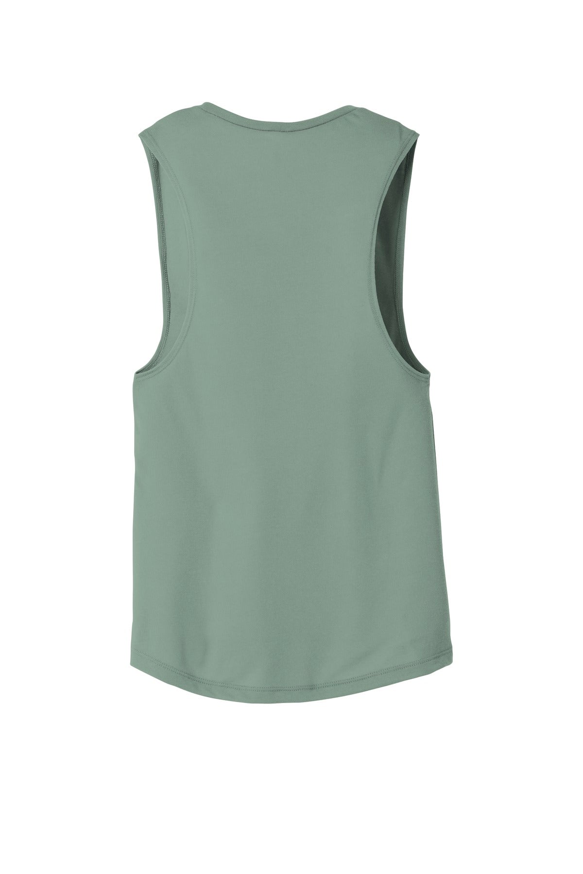 Rear View of Dusty Blue BELLA+CANVAS Women's Flowy Scoop Muscle Tank. BC8803