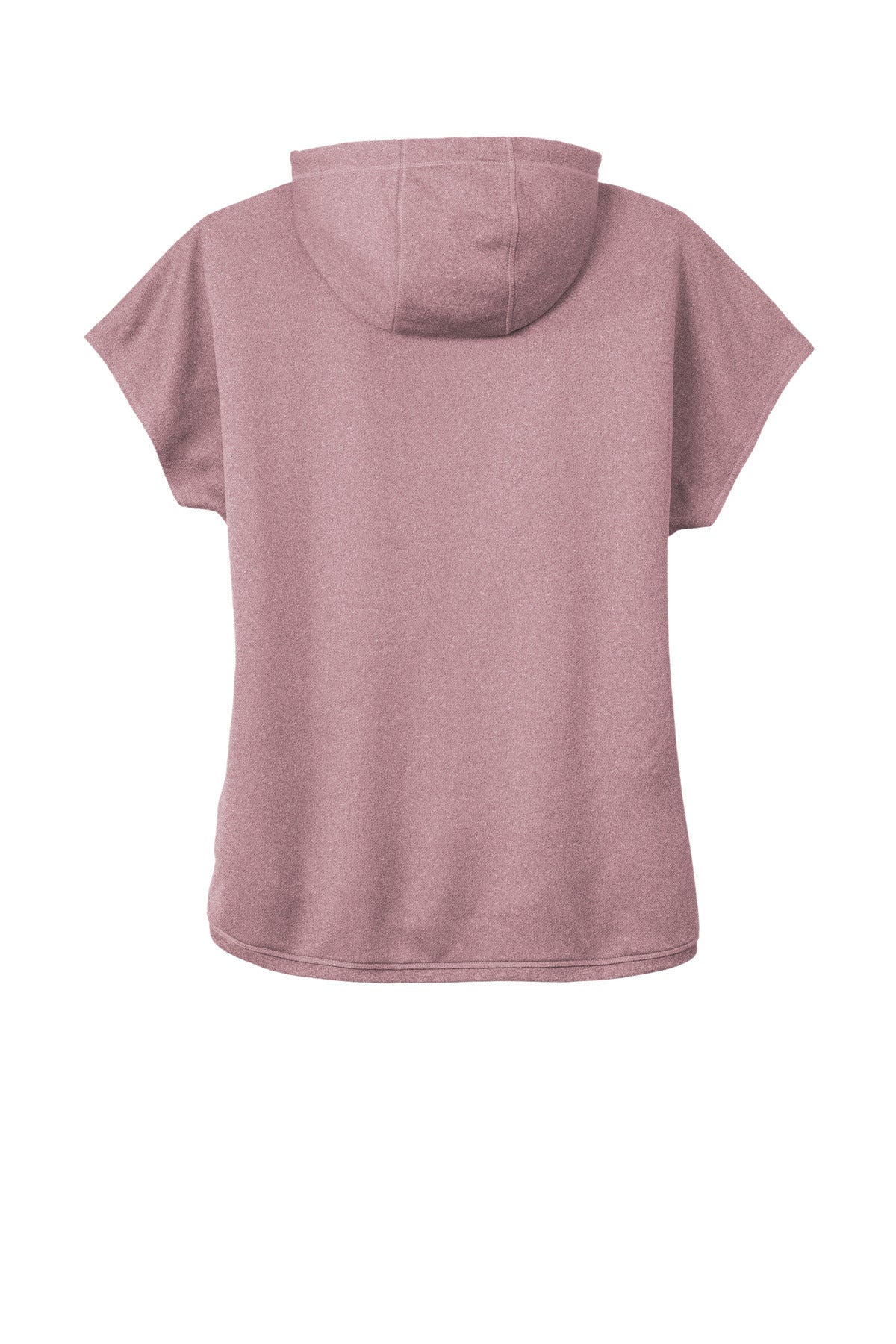 Rear View of Dusty Mauve He New Era Women's Performance Terry Short Sleeve Hoodie LNEA533